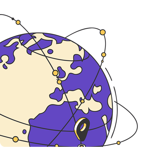 Global network connecting world locations