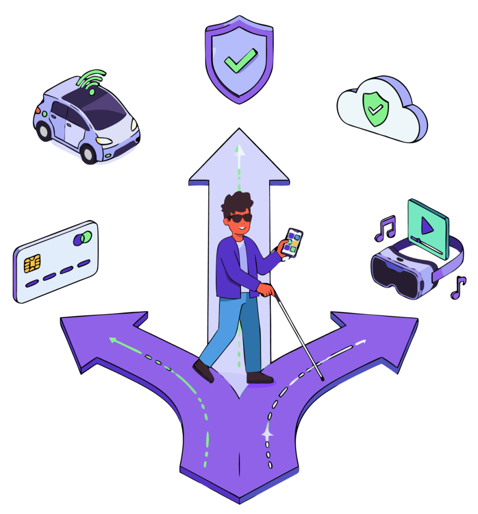 Person navigating choices