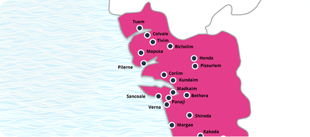 Map showing Purple Economic Zone locations