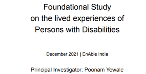 Cover page of the "Foundational Study on the Lived Experiences of Persons with Disabilities" report.