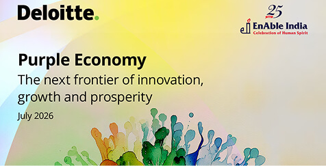 Cover image of the Purple Economy white paper report by EnAble India and Deloitte.